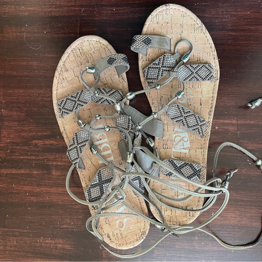 Studded Lace Up Gladiator Sandals